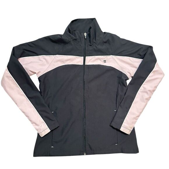 Champion Windbreaker Jacket Size S Blue/Pink Full Zip Pockets Lightweight Sports - Picture 1 of 3